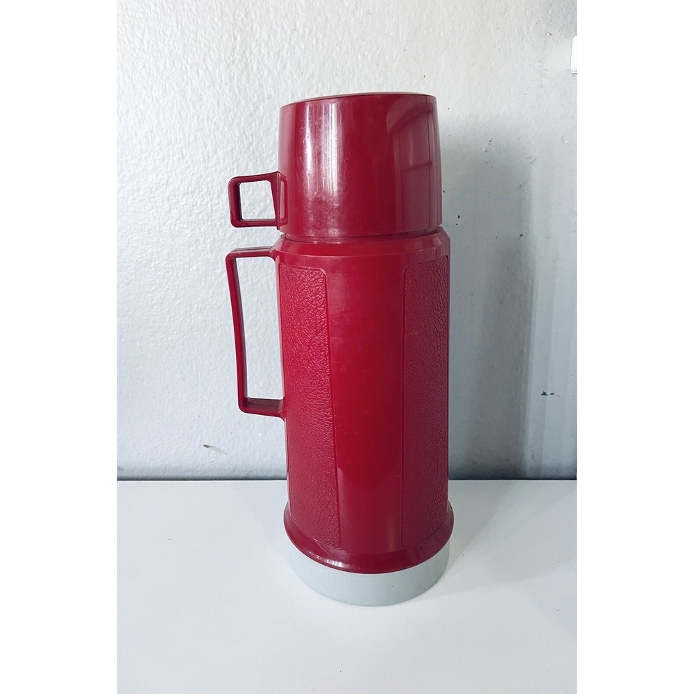 Vintage Thermos Solid Red/ Filler ‎ Cup Made USA Camping Backpacking Nature